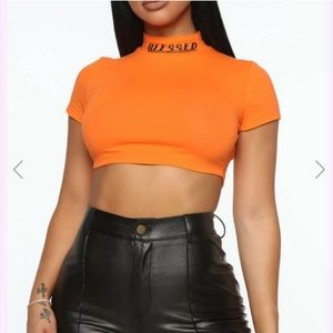 Orange crop top